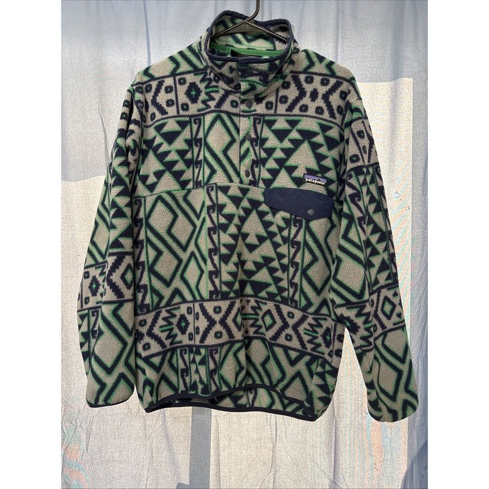 Vintage Patagonia Synchilla Montana Siete Snap-T Fleece Pullover Aztec Men Sz S